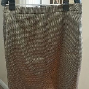 Ann Taylor Black and Gold Pencil Skirt, NWT, Sz 12